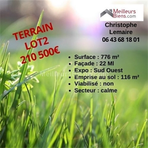 terrain a batir à la vente -   59830  BOURGHELLES, surface 780 m2 vente terrain a batir - UBI380953377